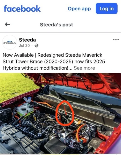 Ford Maverick Steeda Strut Tower Brace - Black (2020-2025) installed IMG_2143 Medium