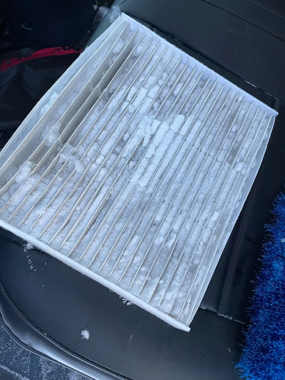 Ford Maverick Snow plugged cabin air filter IMG_6277