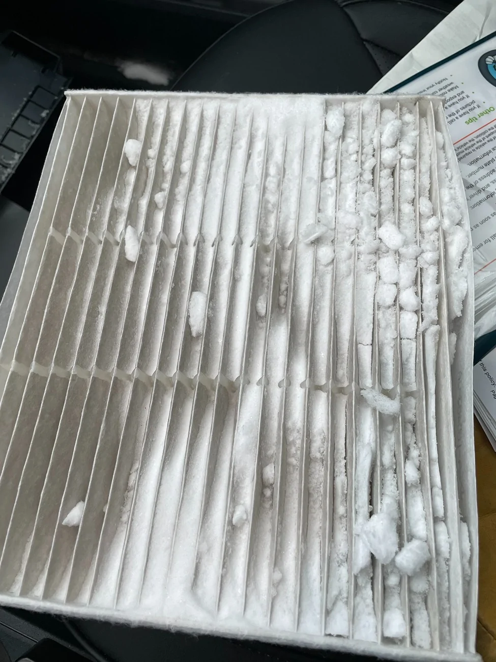 Ford Maverick Snow plugged cabin air filter IMG_6288