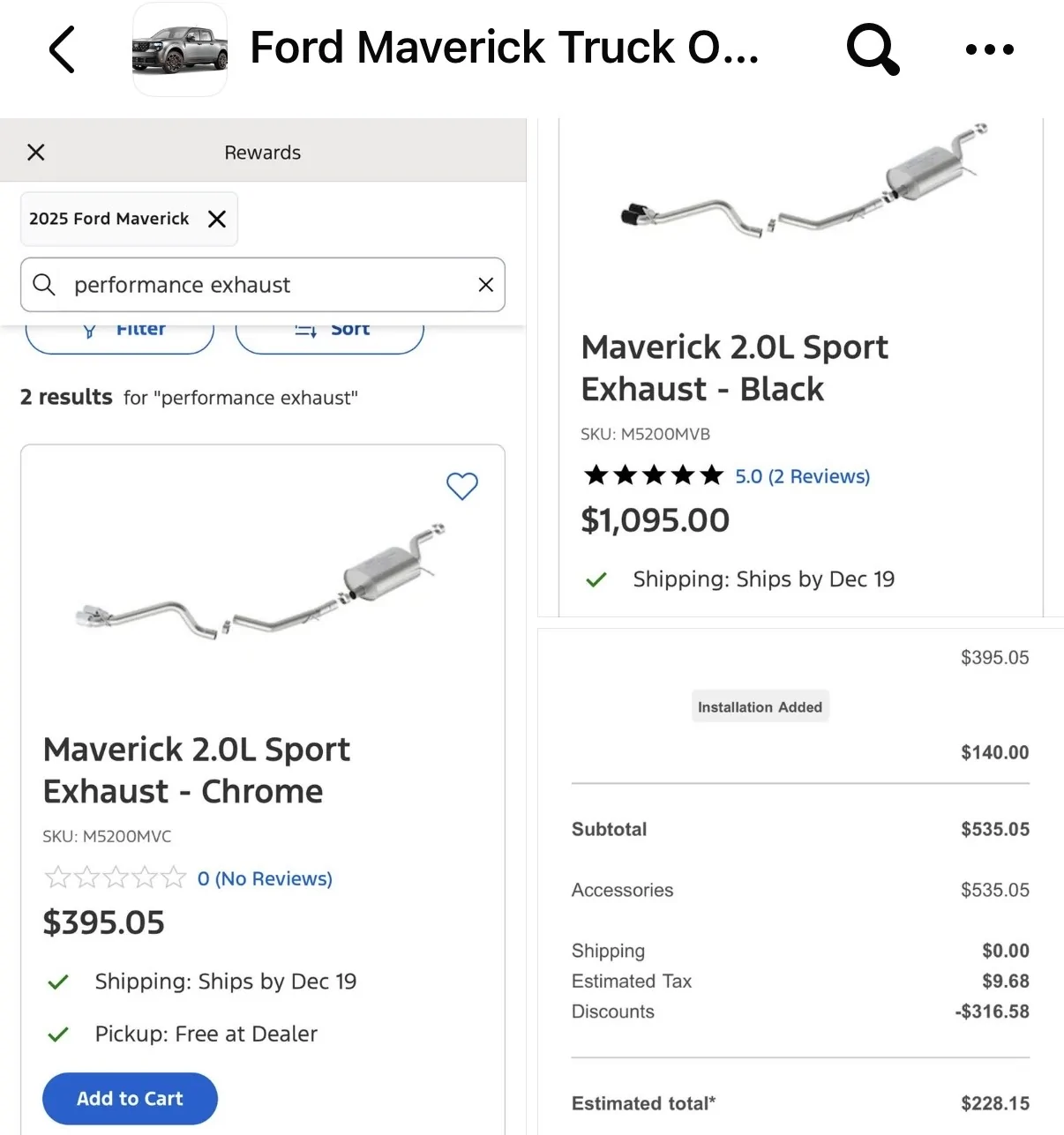 Ford Maverick Discounted Ford Performance Exhaust fits the Lobo IMG_4933