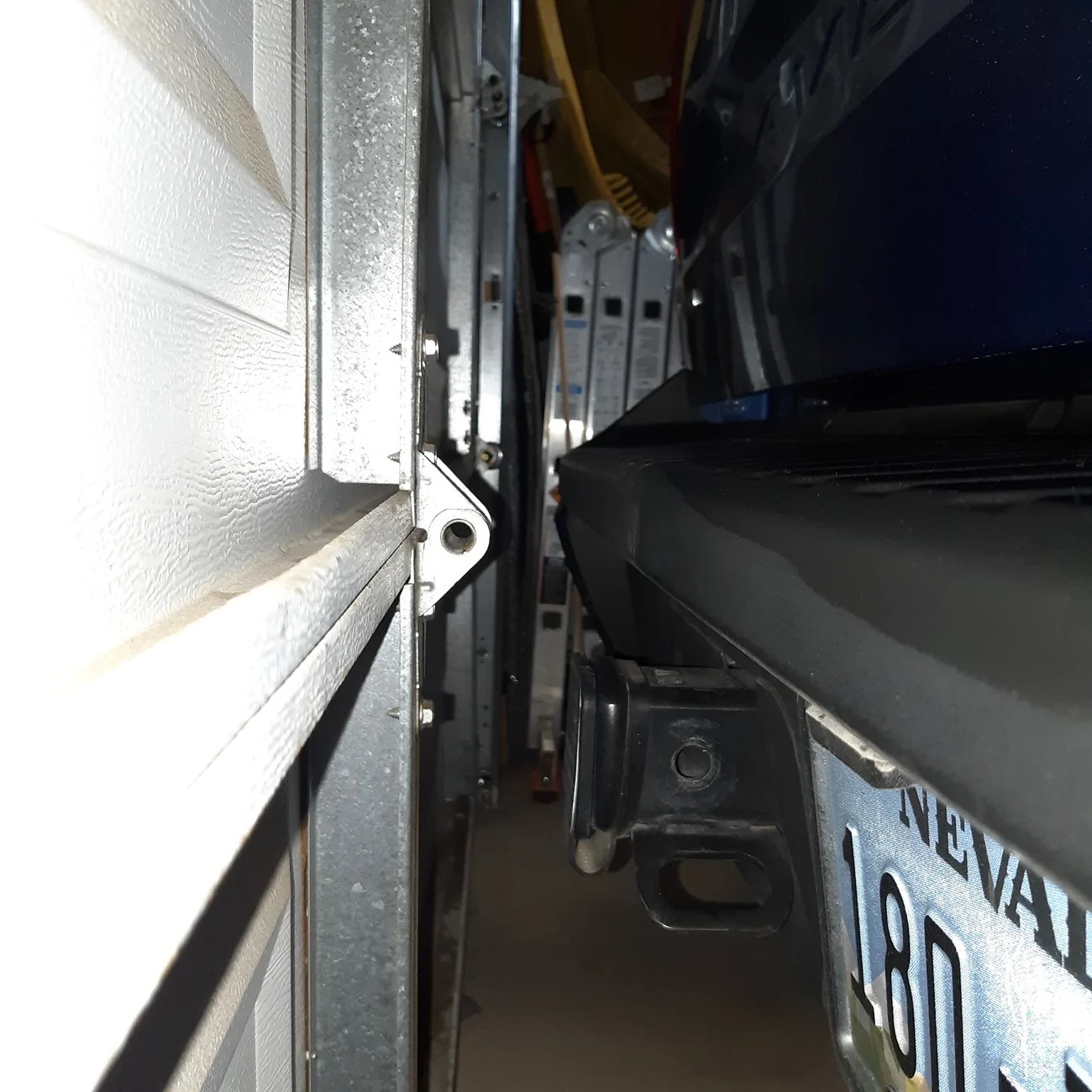 Ford Maverick Light scratches from garage door scuffing rear bumper 20260106_124604