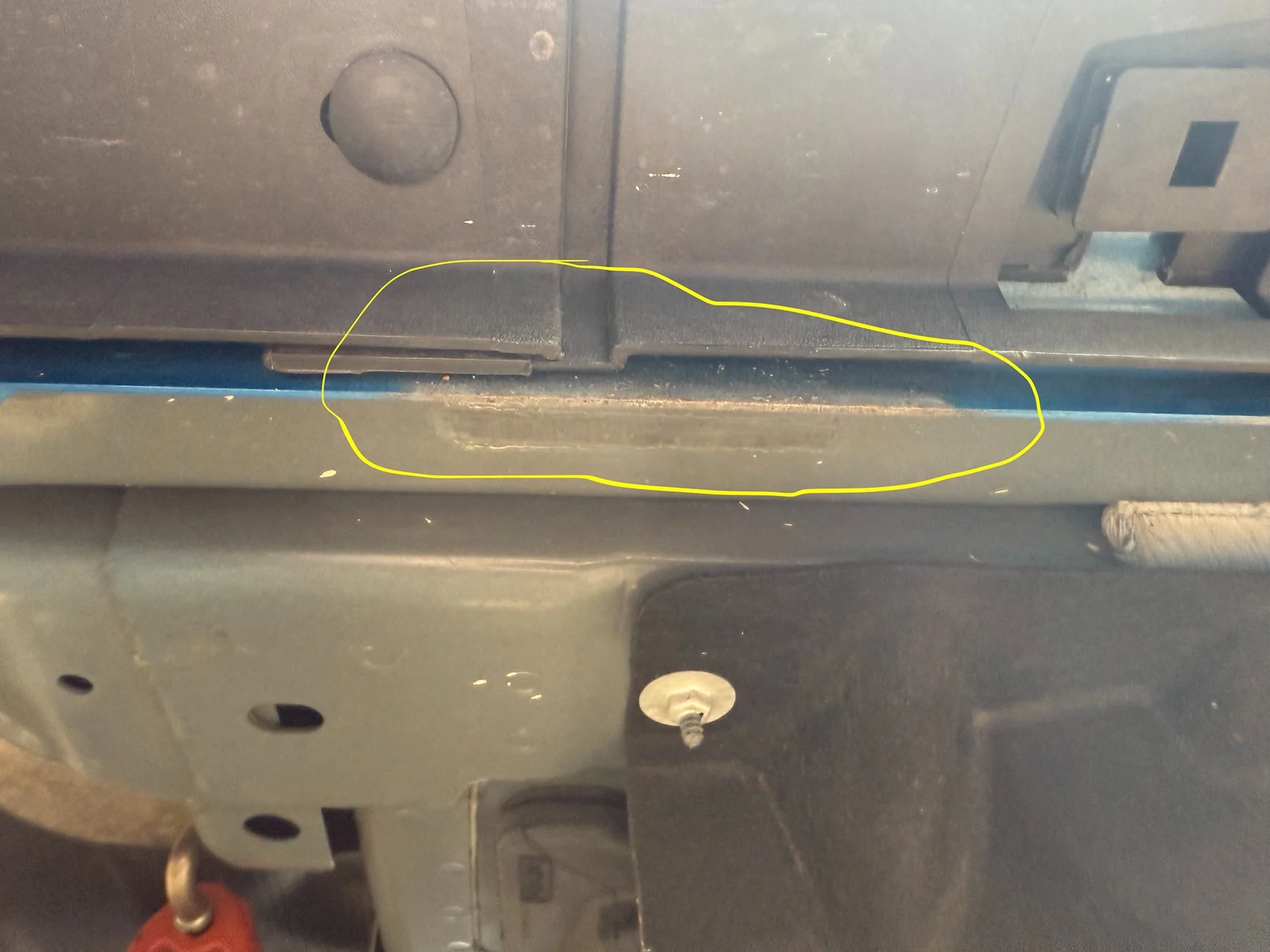 Ford Maverick Paint corrosion on pinch weld pinch weld