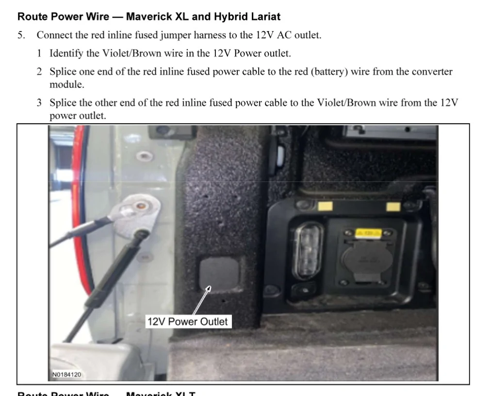 Ford Maverick Hitch wiring for 2023 XL question on where to get power Screenshot 2026-01-14 023622