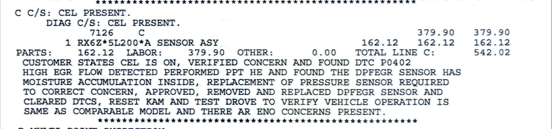 Ford Maverick Intermittent P0402 (2022 Hybrid) scan_fm