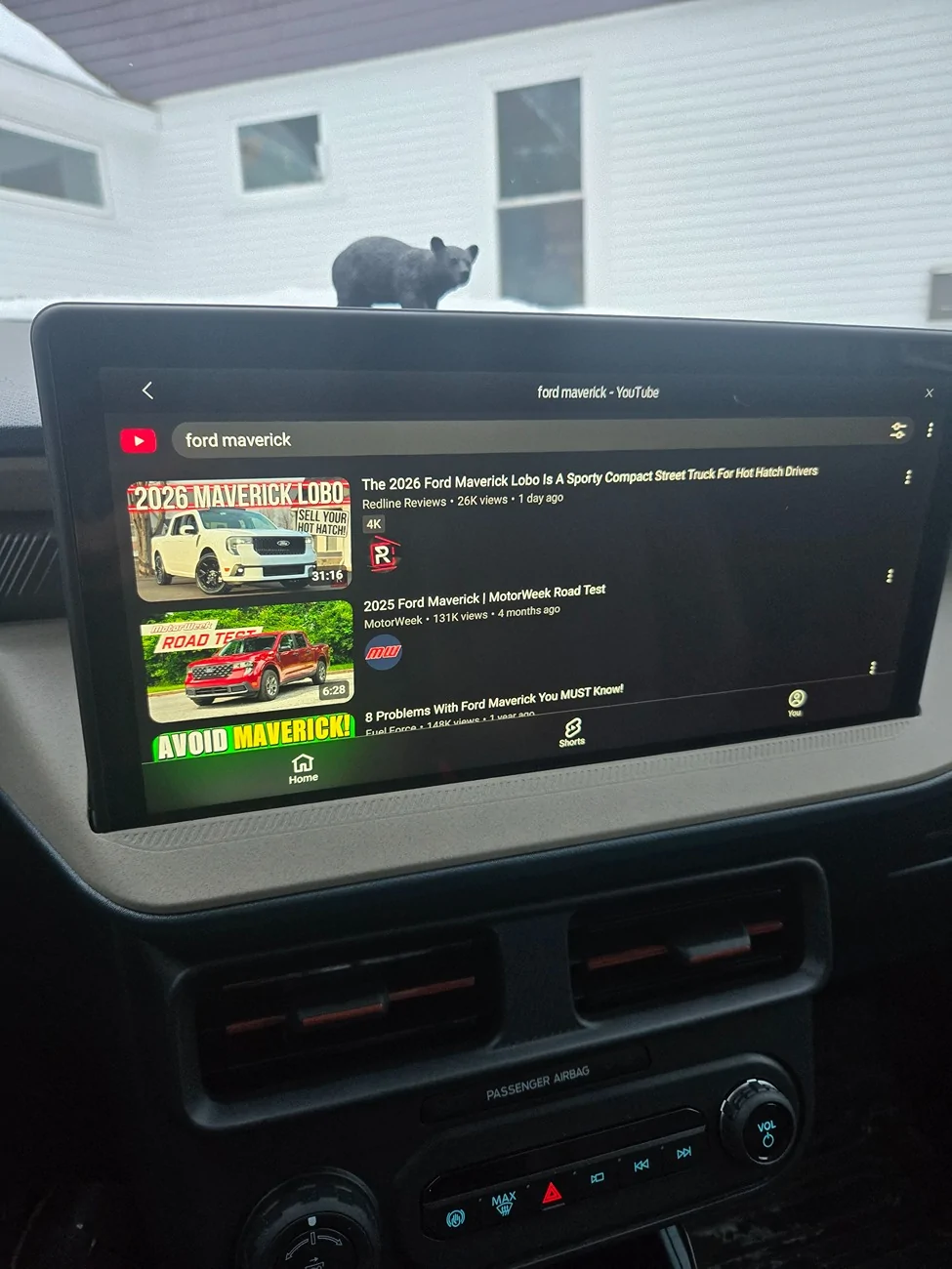 Ford Maverick Surprised - YouTube app available when parked! 20260118_161757