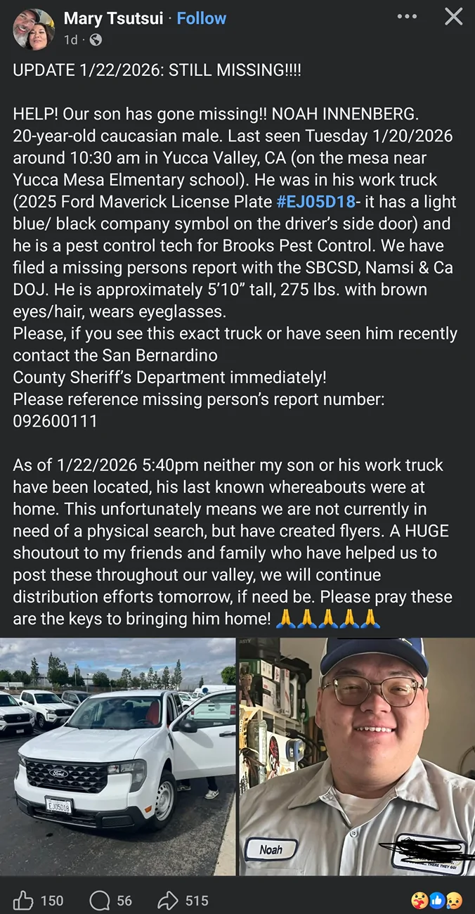 Ford Maverick Missing Person & Maverick 2543