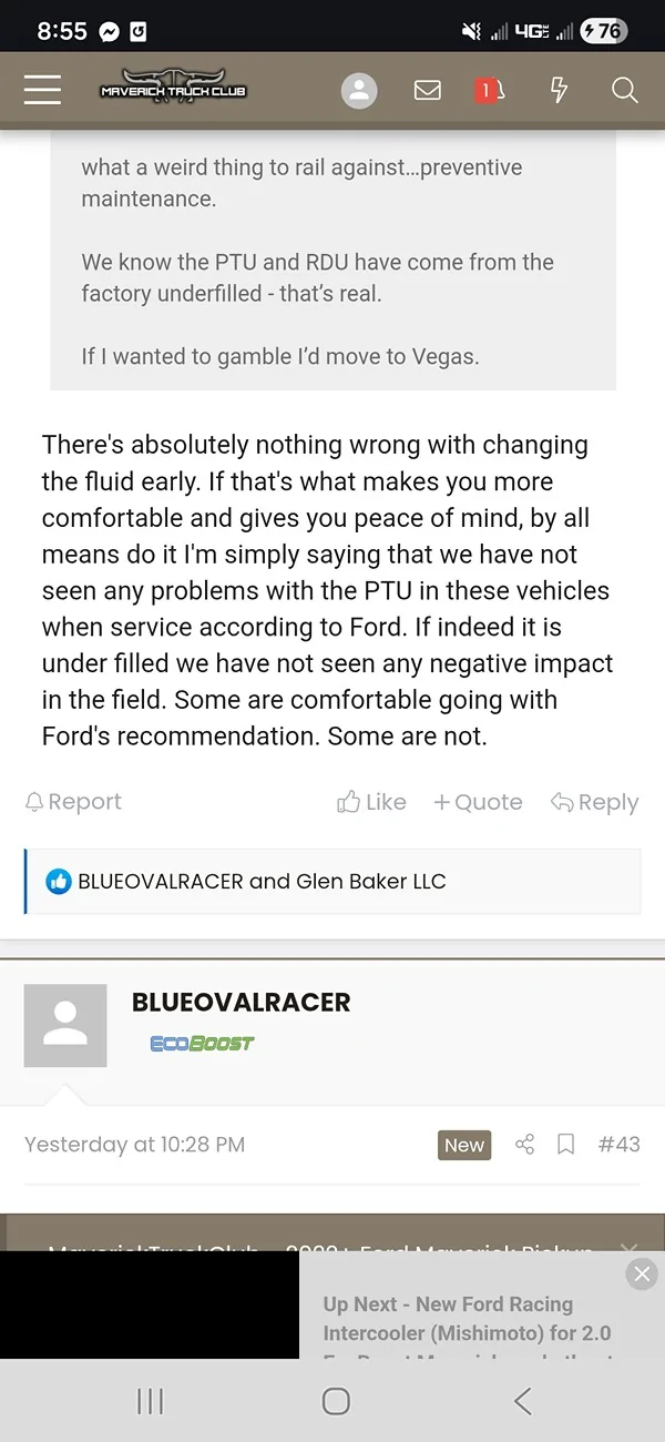 Ford Maverick +1 to low factory fluid fills Screenshot_20260123_085544_Chrom