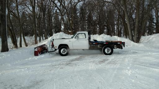Ford Maverick Rear mounted snow plow installed 3477