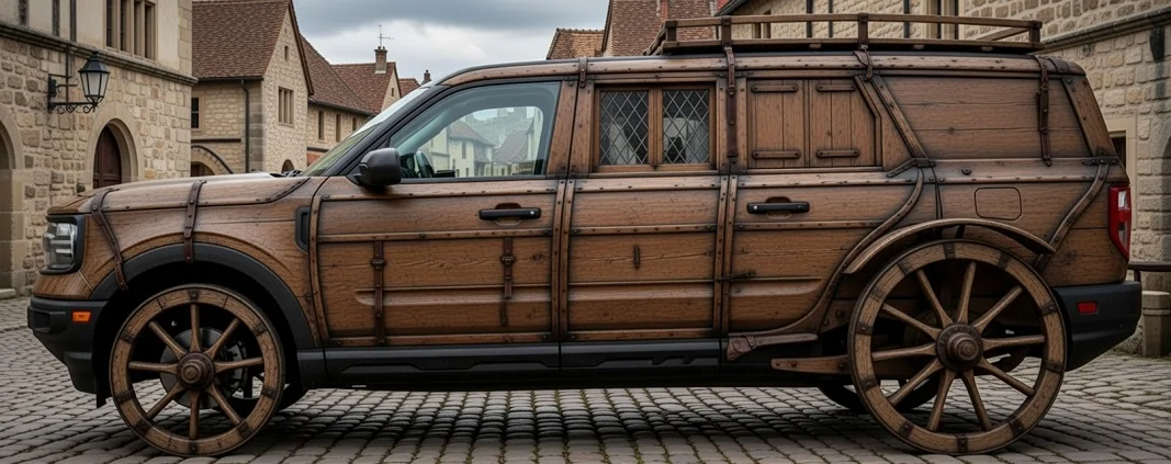 Ford Maverick Post an AI generated image of your Maverick BS_15th Cen_in villag