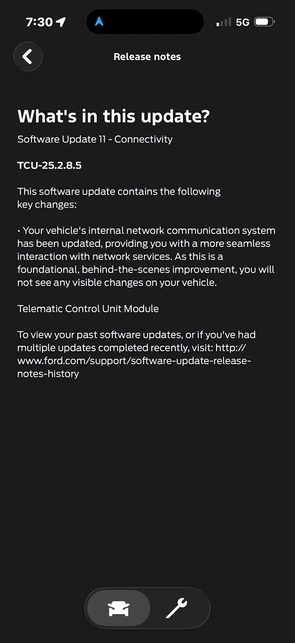Ford Maverick Software update TCU-25.2.8.5 - Connectivity IMG_0914