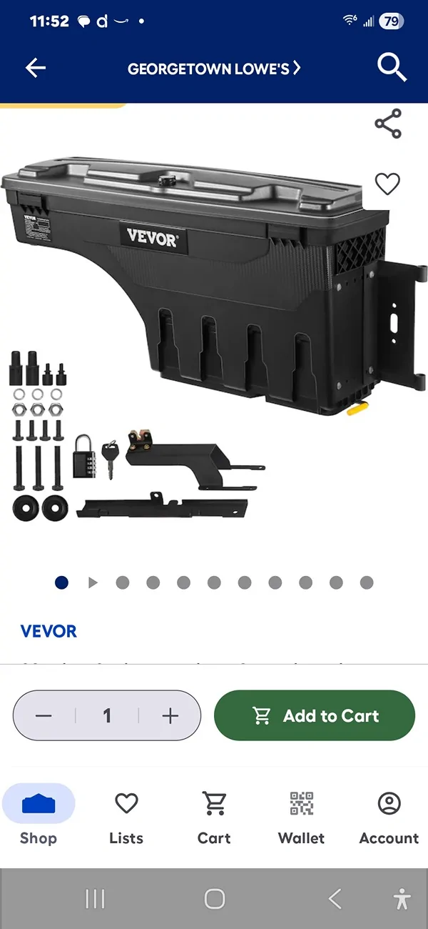 Ford Maverick 2025 XLT bed side mounted tool box 1000018746