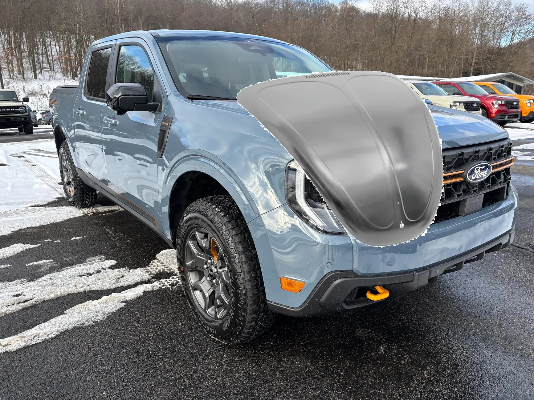 Ford Maverick Pic request: 2025 Maverick WITH hood bug deflector installed mavbug