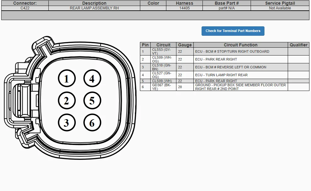 Ford Maverick 2025/26 Tail Light pinout schematic 1770673044345-c7