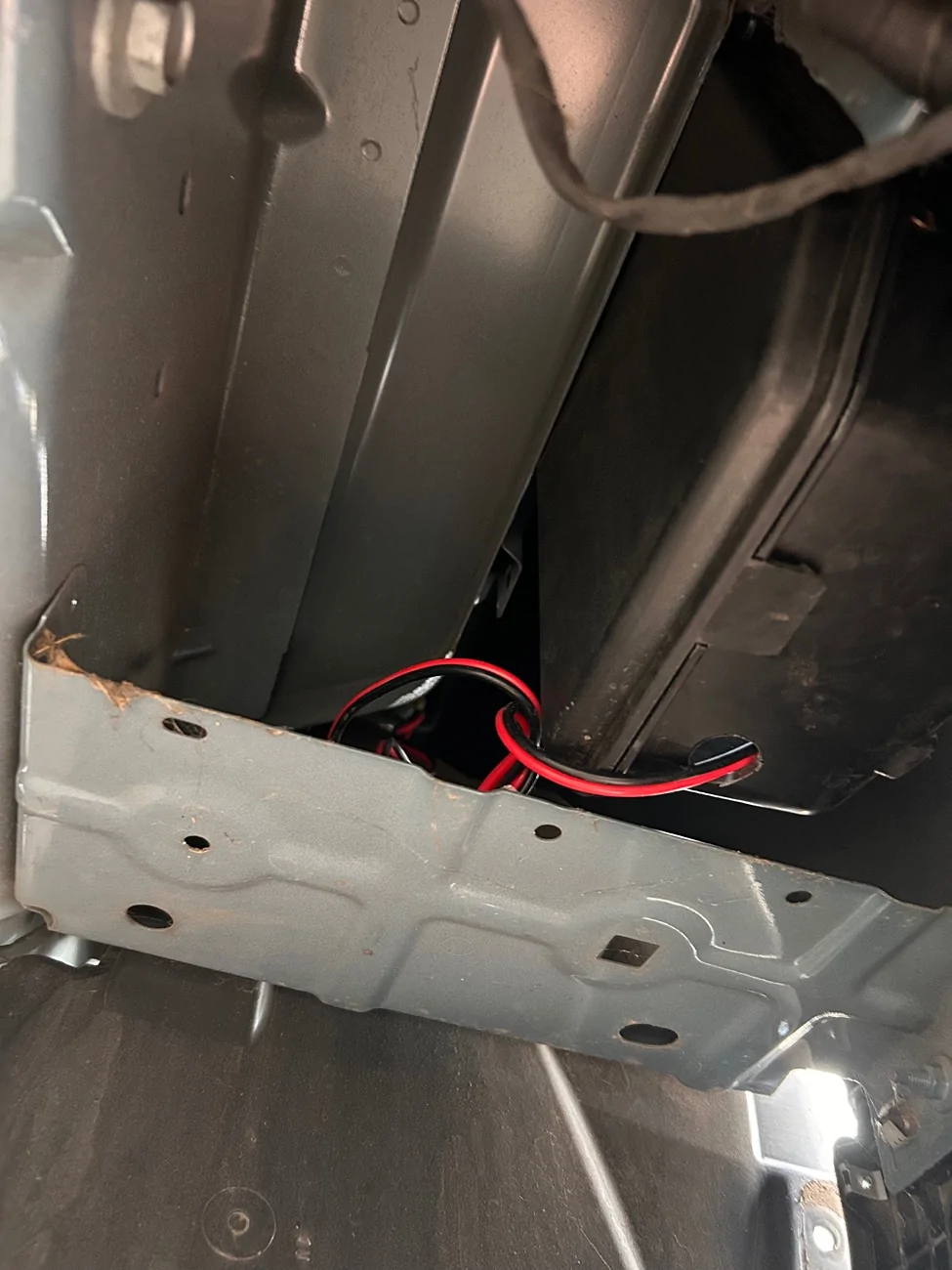 Ford Maverick Stealth onboard air compressor install in bed. IMG_8476