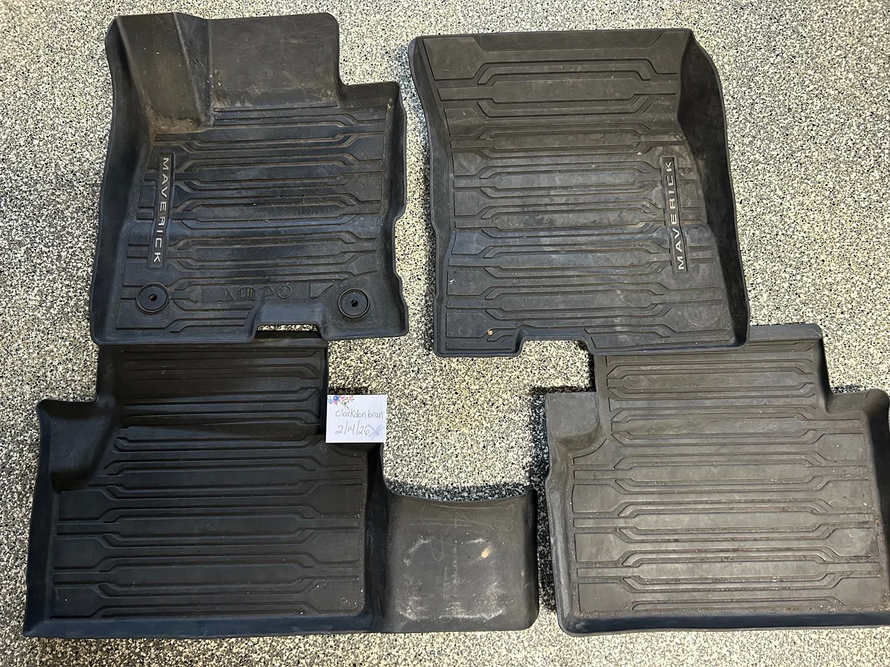 Ford Maverick Preowned OEM Maverick branded floor liners IMG_4593