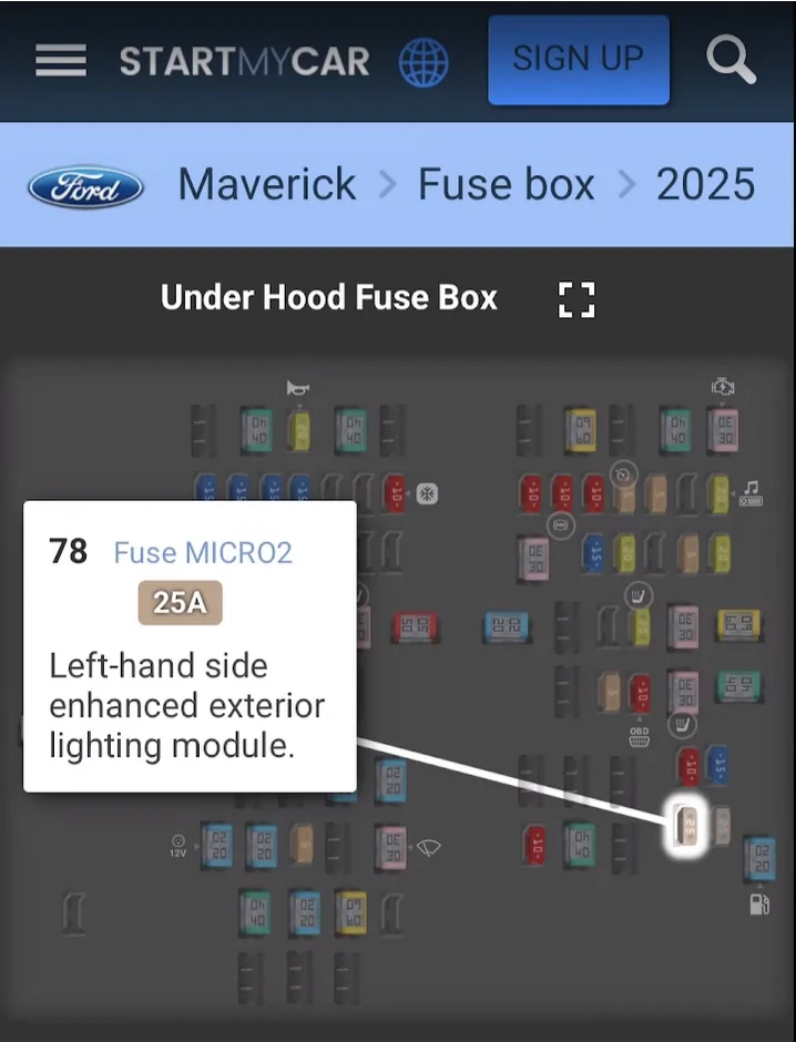 Ford Maverick Fuse 78 as a 12V - Door Handle or Key Fob Activated 1771217380422-zy