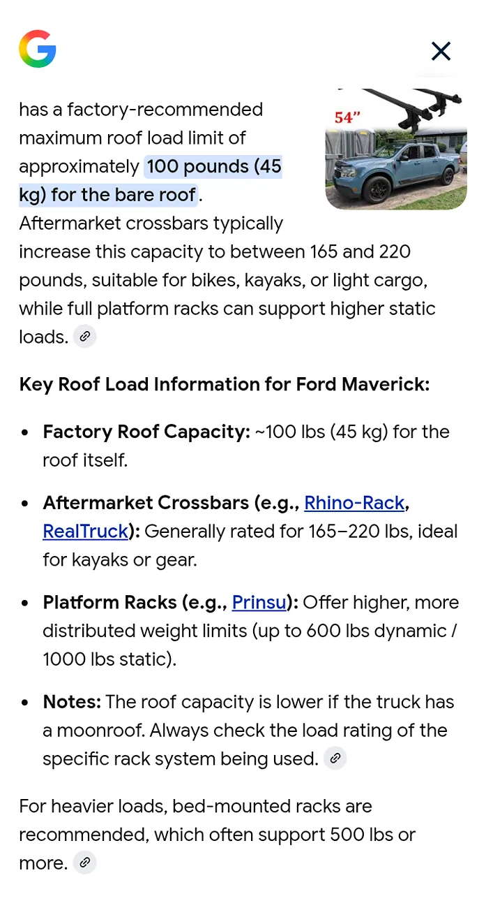 Ford Maverick Prinsu roof rack installed! chrome_screenshot_Feb 17, 2026 7_44_39 AM CST