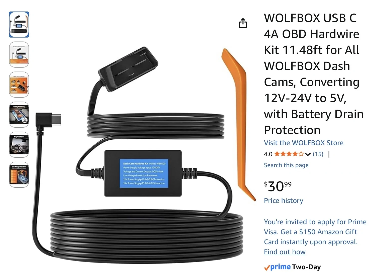 Ford Maverick Dash Cam Power - FitDVR Power Adapter IMG_6383