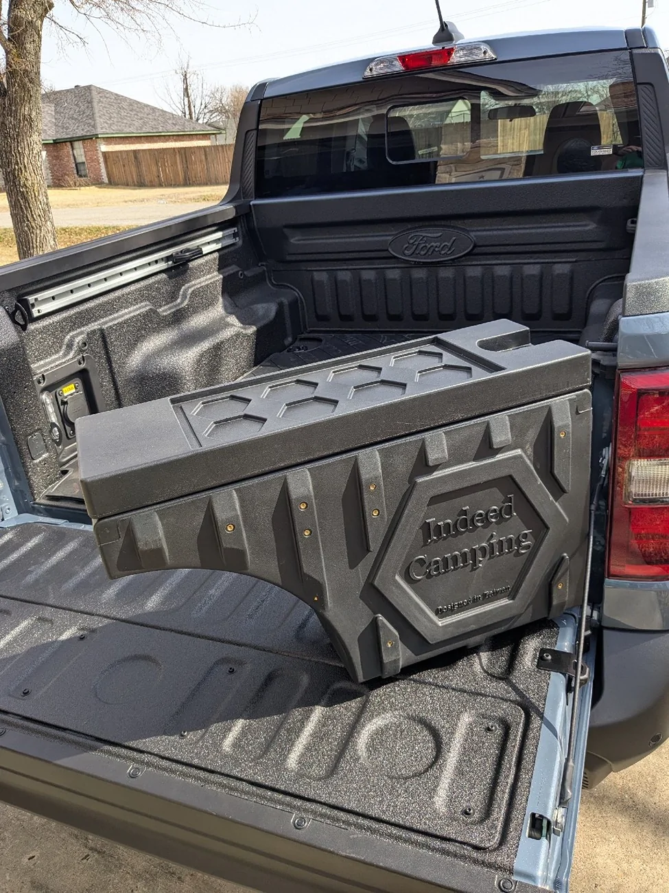 Ford Maverick Indeed Camping  side mount toolbox installation toolbox02