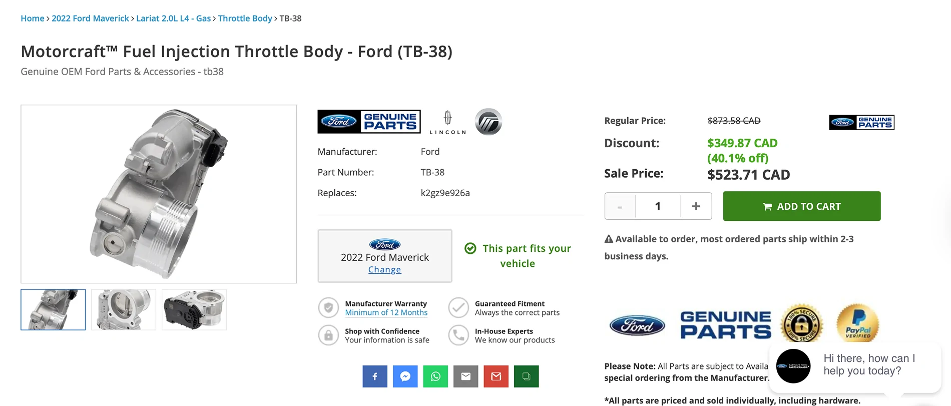 Ford Maverick 2.0L EcoBoost Throttle Body Failure? Screenshot 2026-02-20 at 5.25.04 PM