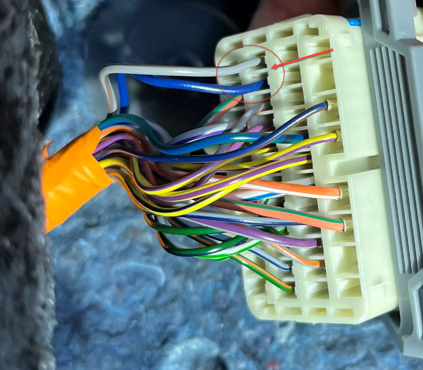 Ford Maverick Front kick panel / speaker wires. 1772133315907-c0