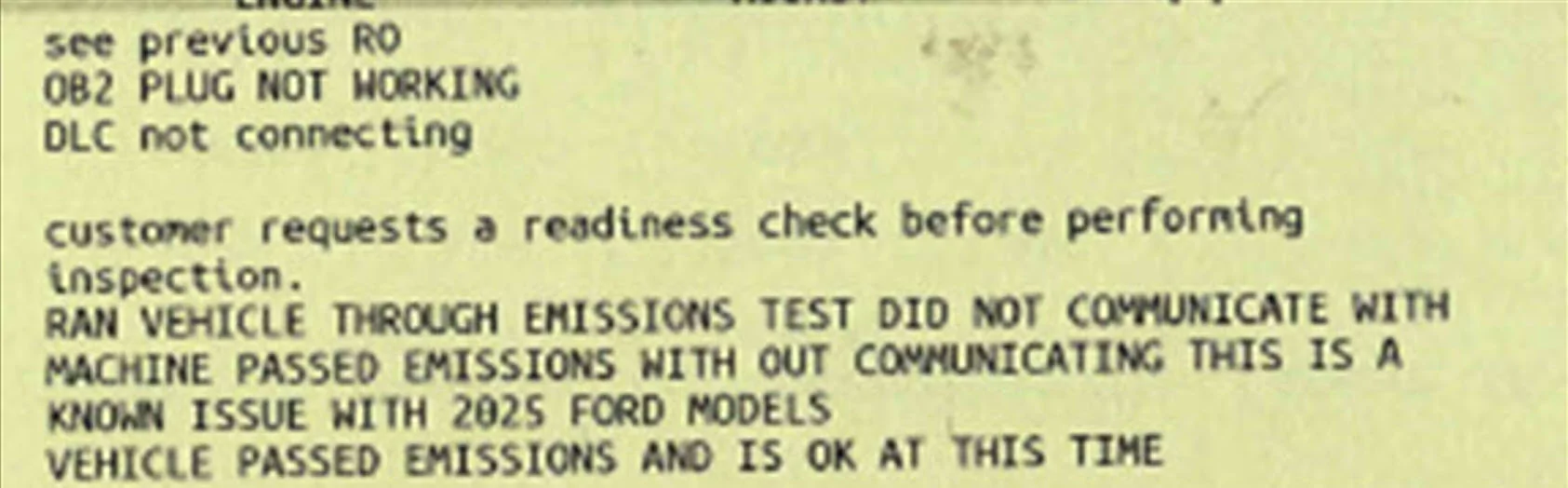 Ford Maverick OBD SCANNER Emissioin Test