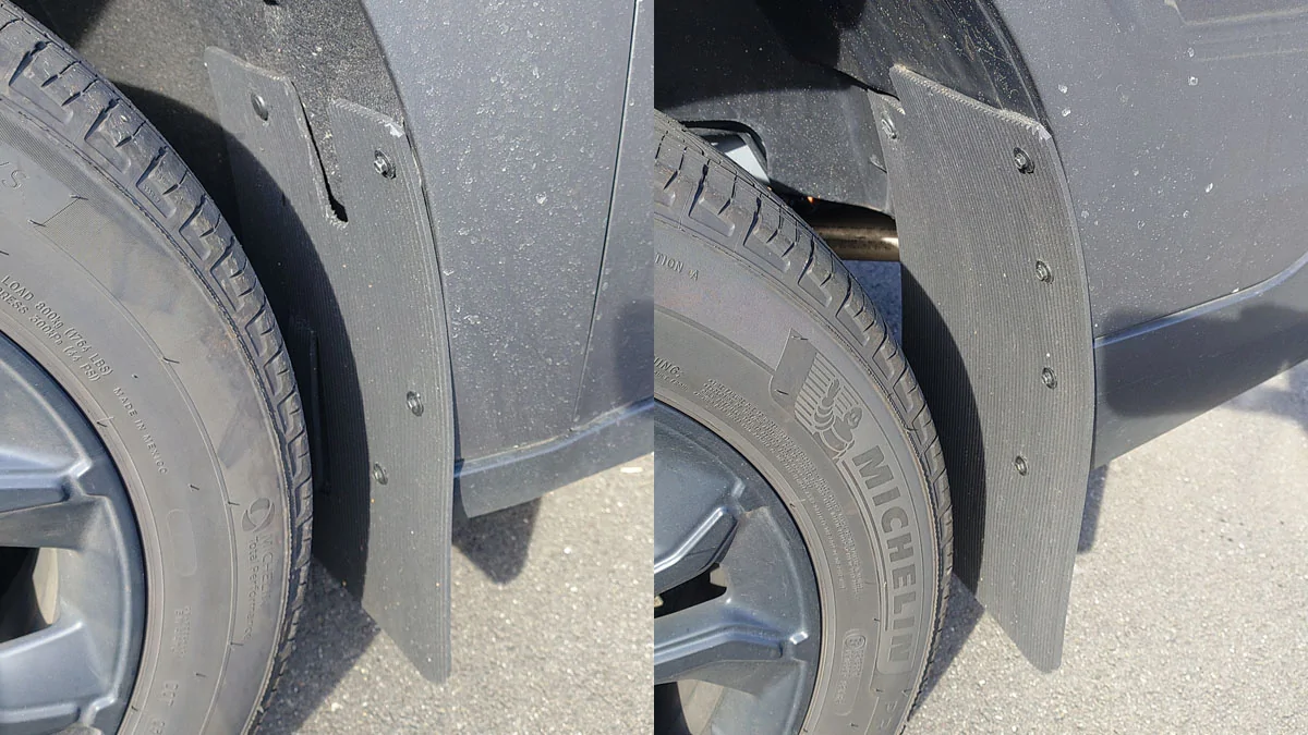 Ford Maverick DIY Actual Truck Mud Flaps for the Maverick 11 installed