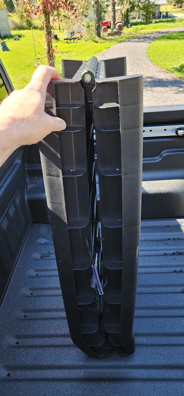 Ford Maverick Old Newfie needs help getting into back of XLT 20260306_111749