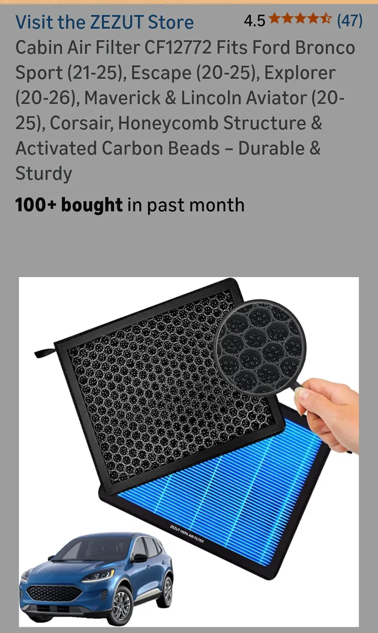 Ford Maverick Please explain why someone would pay so much for a air filter Screenshot_20260308-142354.Amazon Shopping