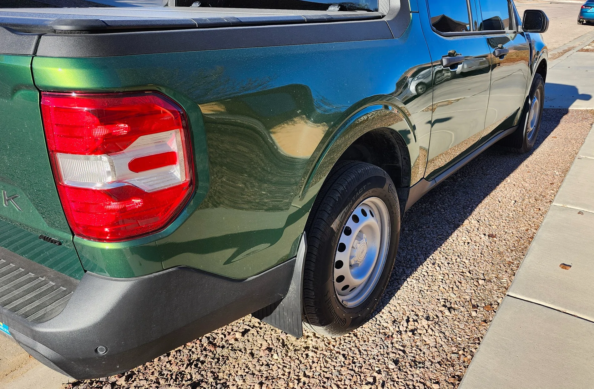 Ford Maverick Mud Flaps or not? mabett guards quarter view2