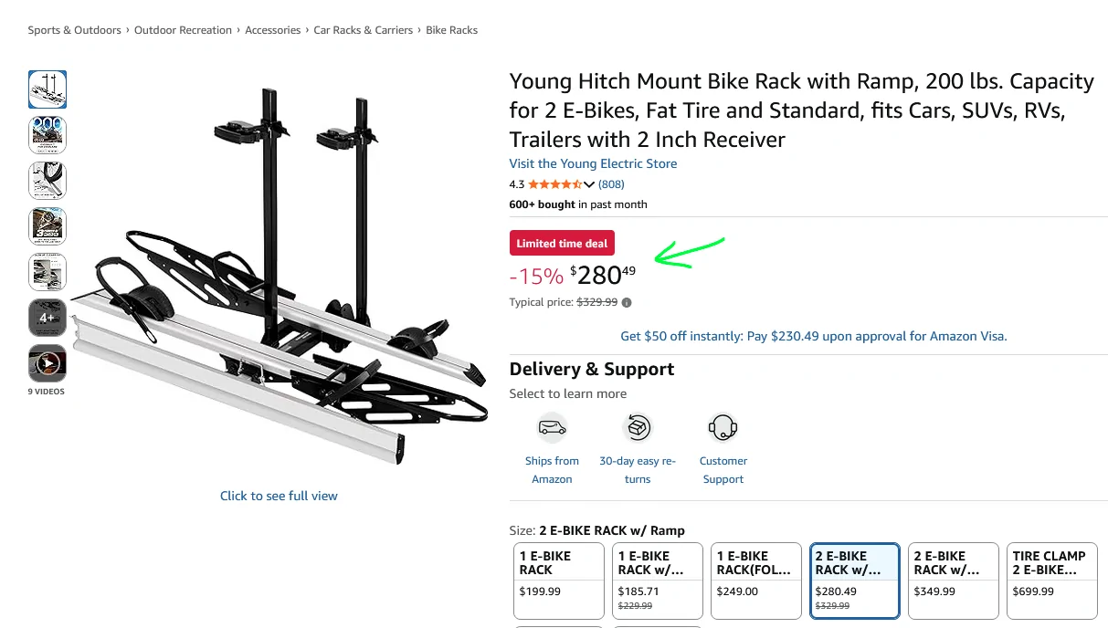 Ford Maverick YoungElectric - Dual E-Bike Rack 1773072957127-8m