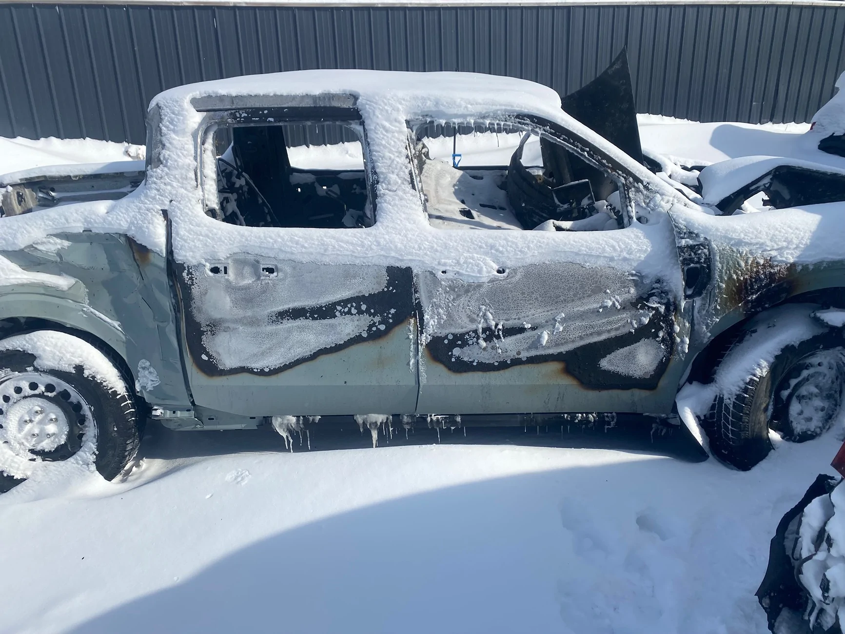 Ford Maverick Another one bites the dust... my Maverick burned down in 30 car pileup IMG_7922
