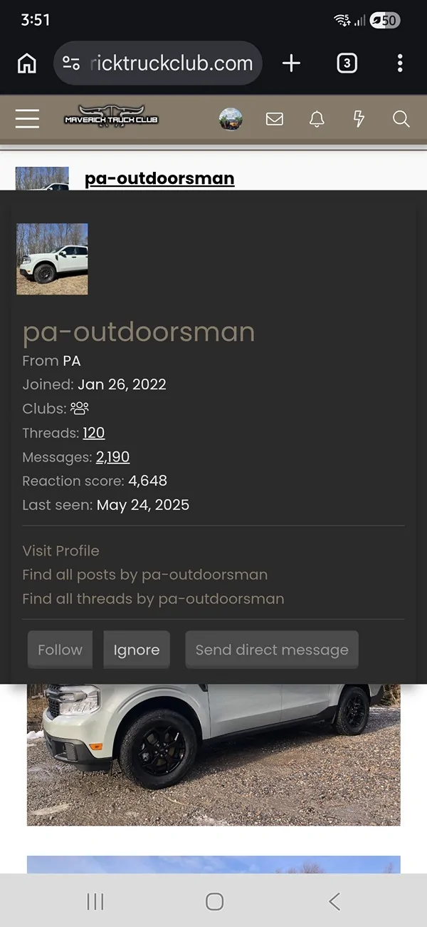 Ford Maverick Cooper Discoverer AT 245/65/17s Installed on My Cactus Gray XLT FX4 Screenshot_20260311_155101_Chrom