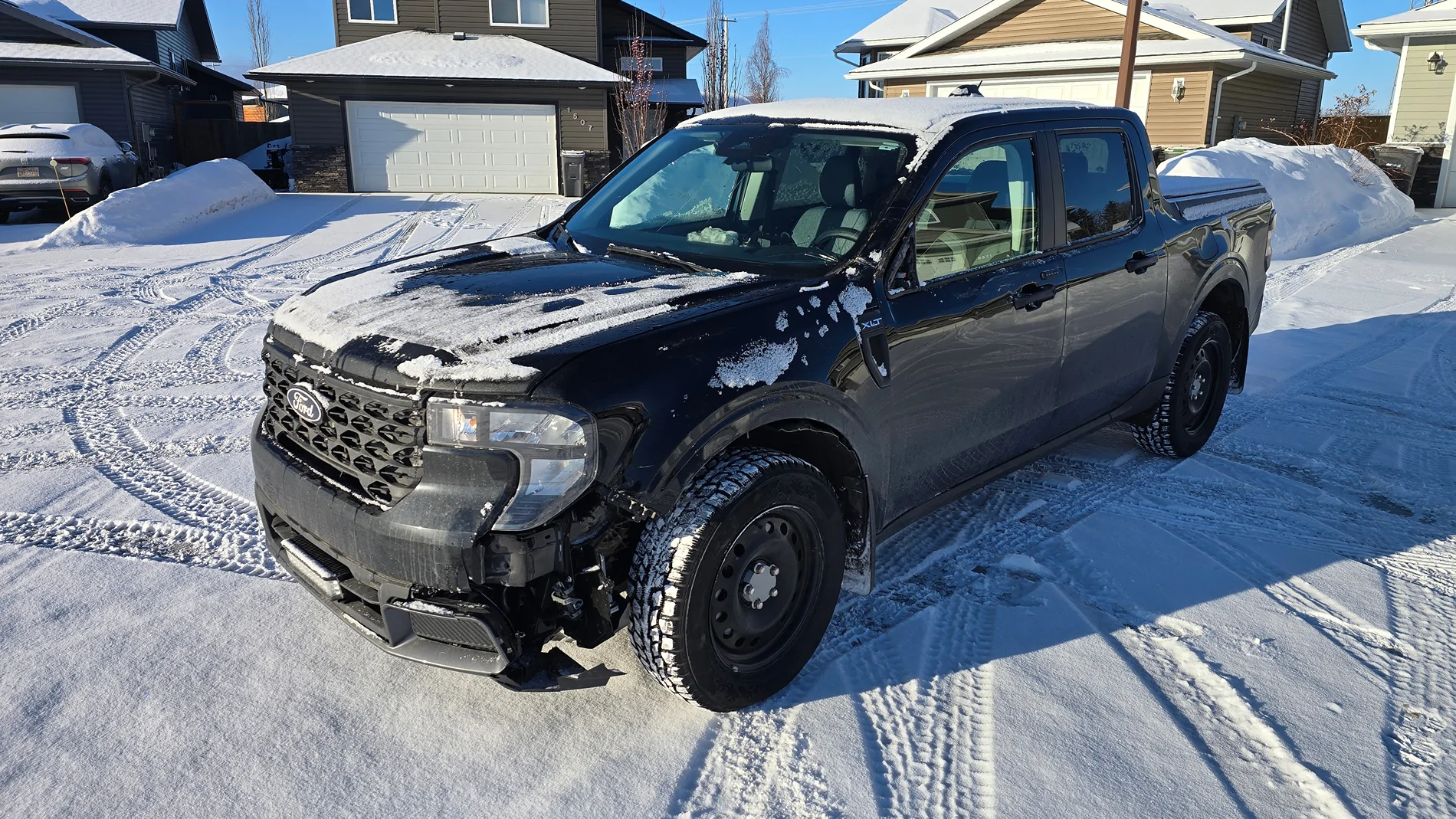 Ford Maverick Repaired Update! 25 Mav XLT vs 2 ton meat wall (moose) 20260313_091650