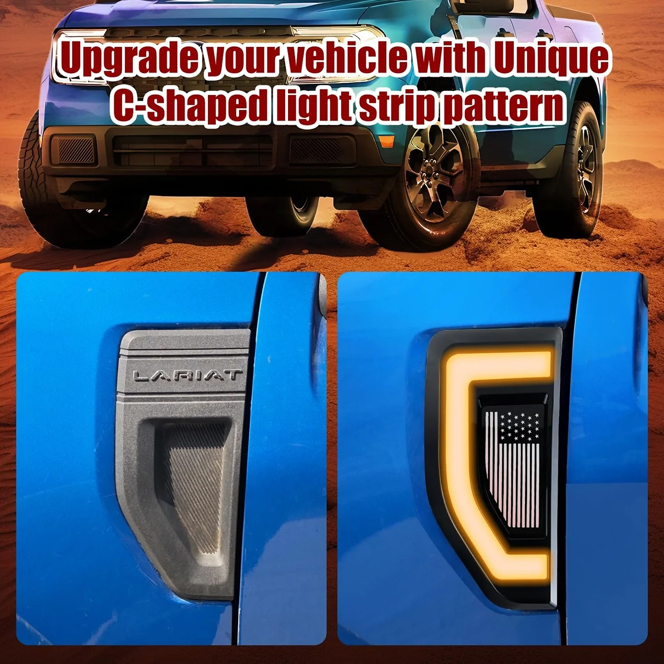 Ford Maverick side badge lighting 24 Maverick