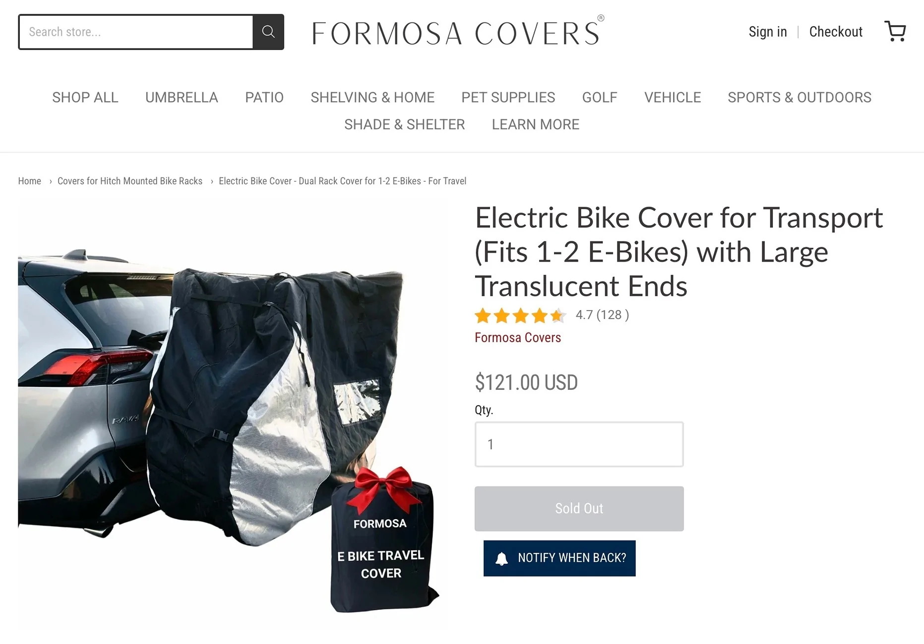 Ford Maverick Formosa (2) e-Bike Cover behind your Maverick IMG_6616