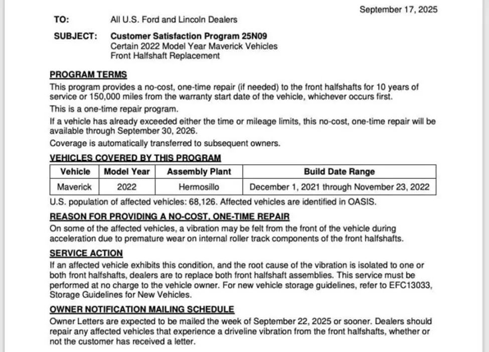 Ford Maverick Dreaded CV Axle Vibration 1773875531933-gv