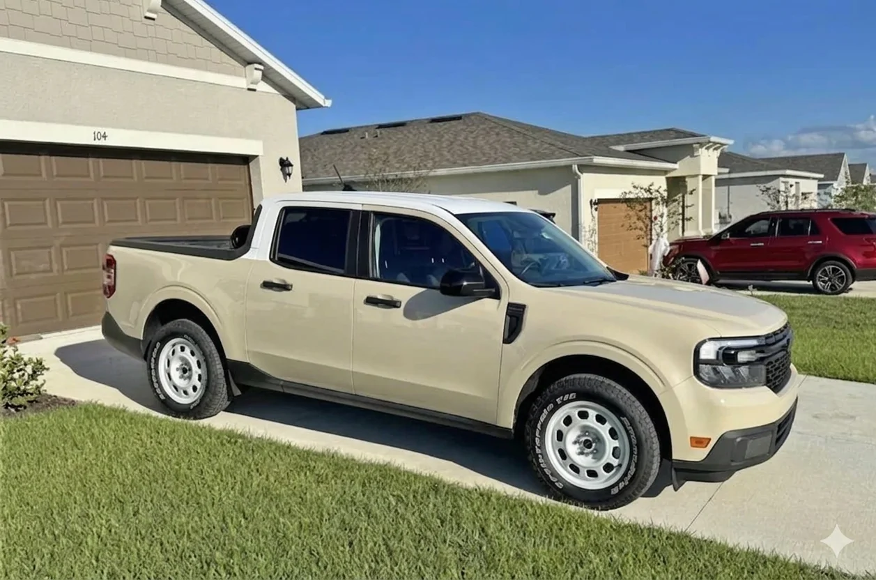 Ford Maverick Desert Sand Maverick on Bronco Sport Heritage Wheels Gemini_Generated_Image_31ht4s31ht4s31ht