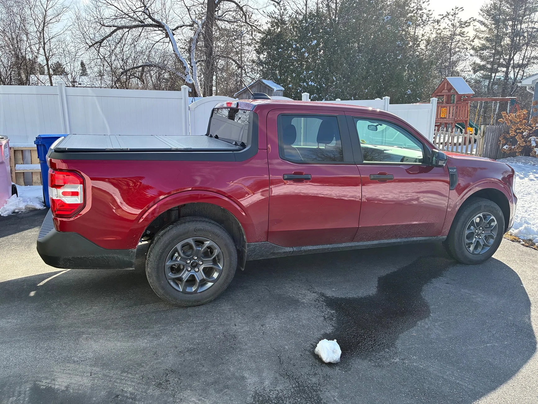 Ford Maverick Tomoka hard tri fold tonneau installed IMG_4173