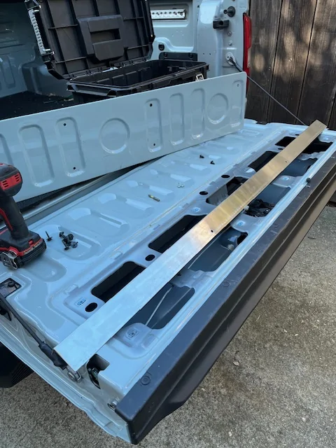 Ford Maverick Tailgate top edge protector strip - DIY IMG_0621