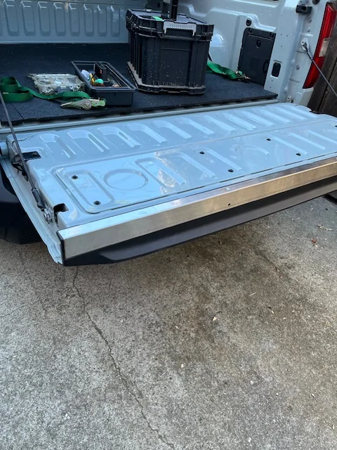 Ford Maverick Tailgate top edge protector strip - DIY IMG_0623
