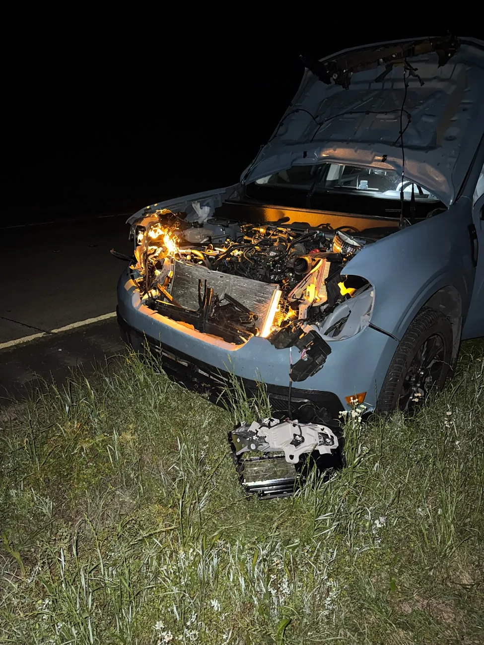 Ford Maverick My Maverick saved me. Totaled in deer strike @ 75 mph IMG_2788