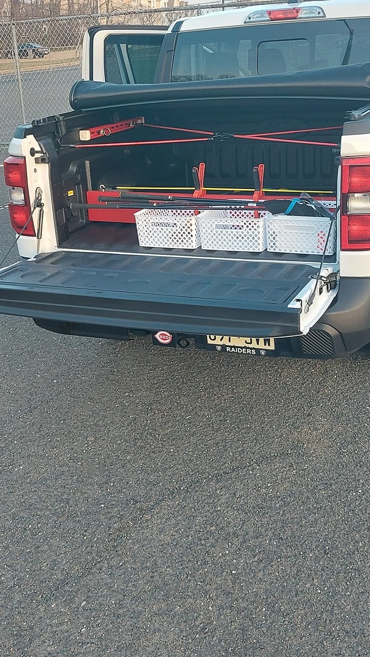 Ford Maverick DIY Home Depot Bed Rails Installed 20240312_RedAccents_Bed-01