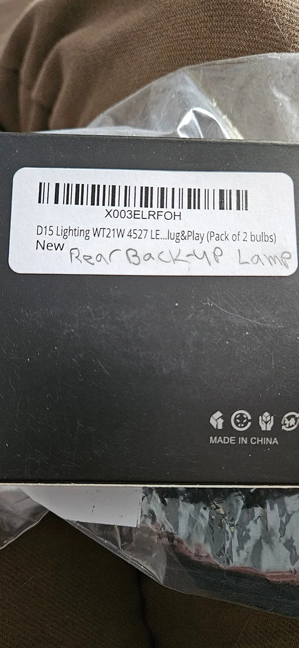 Ford Maverick LED reverse light bulb for the 2026 Ford Maverick XLT? I’ve tried lights from F15EDs and LAZFIT but none have same base and none work. 20260329_081623