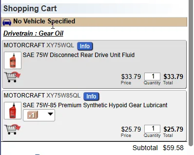 Ford Maverick Motorcraft gear oils 1774893562270-zz