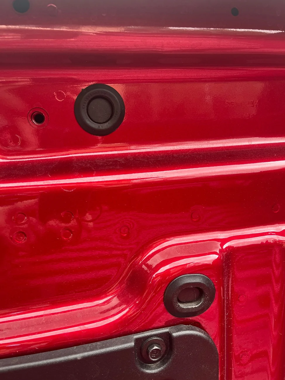 Ford Maverick Holes in bed sidewall. holes2