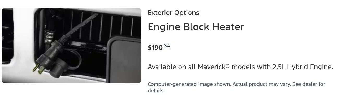 Ford Maverick Maverick Hybrid engine pre-heater, any ideas for a DIY solution? Screenshot 2026-04-02 181248