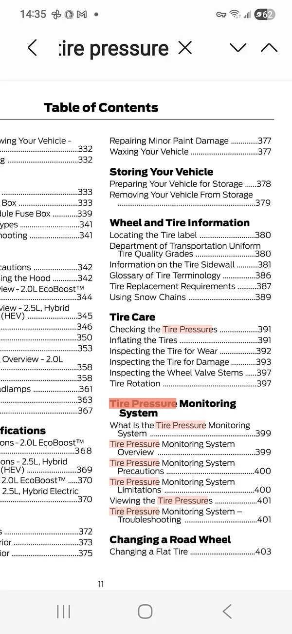 Ford Maverick How to read tire air pressure? Screenshot_20260403_143502_Samsung Notes