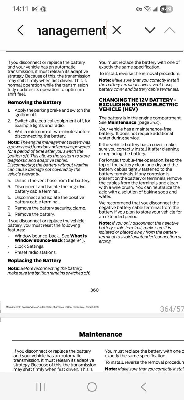 Ford Maverick A Dummy Discovers the Amazing Benefits of a B.M.S. Reset! Screenshot_20260405_141114_Samsung Notes