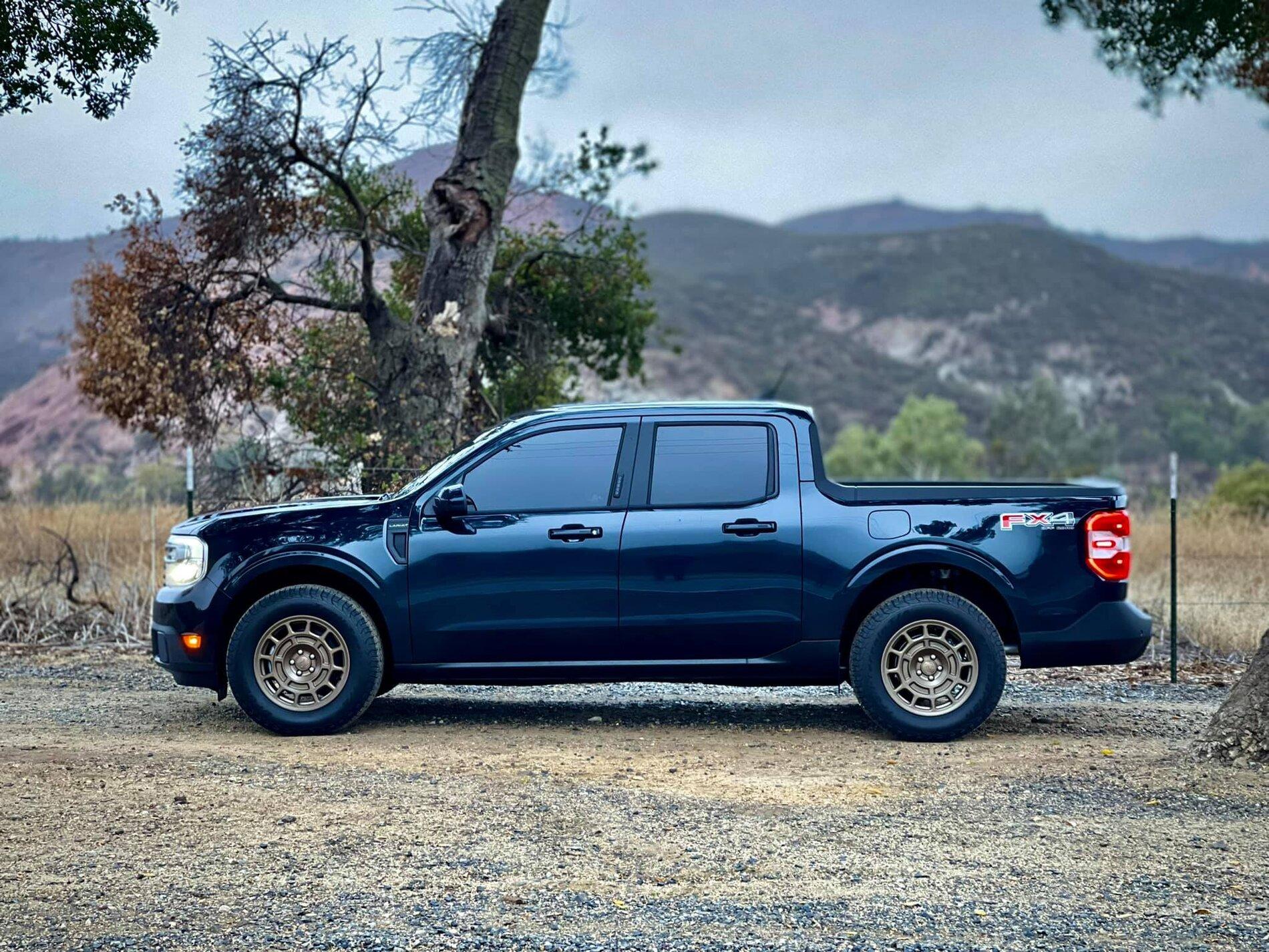 Ford Maverick Aftermarket / Custom Wheels & Tire Photos and Specs (on Maverick) -- Add Yours e-wheels-and-245-65-17-bfg-trail-terrain-tires-